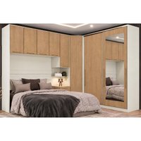 Quarto Modulado Solteiro Seletto 5 Peças 8 Ptas QM10 Areia Henn