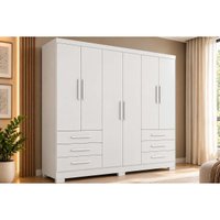 Guarda Roupa 6 Portas 6 Gav Berlim N. Horizonte Neve