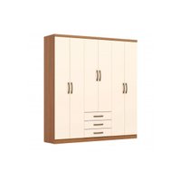 Guarda Roupa 6 Portas 3 Gavs Caju Henn Cinamomo/Off