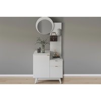 Cômoda Solteiro AP2311 2 Portas 1 Gaveta Branco TecnoMobili