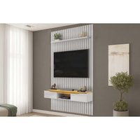 Painel Home Quarto p/ TV 55 Pol Isac 143cm Bali/Cedro DJ Móveis