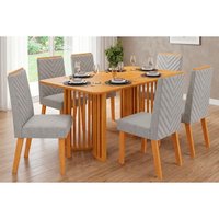 Mesa Cozinha Luma 170 + 6 Cad Nara Cedro DJ Móveis