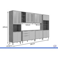 Kit Modulado 6 Peças Brilhante C565 Cinamomo/Platina MGM