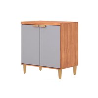 Gabinete Cozinha Modulado Elena c/2 Portas 80cm Cinamomo/Platina MGM