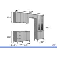 Kit Cozinha 4 Peças Elena CZ551 Cinamomo/Platina MGM