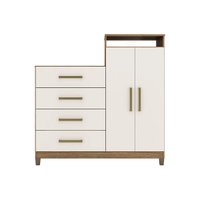Cômoda Solteiro Áurea 2 Portas 4 Gavetas c/Pés Amendola/OffW Demóbile