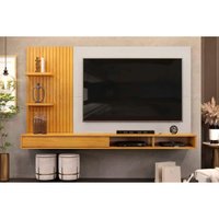Painel Home Quarto p/ TV 60 Pol Bento 190cm Cedro/Bali DJ Móveis