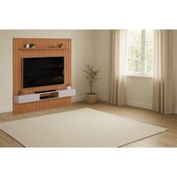 Painel Home Quarto p/ TV 75 Pol Trento 250cm Freijo/Off DJ Móveis