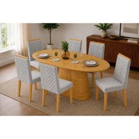 Mesa Cozinha Ryze 183 + 6 Cad Nara Neblina DJ Móveis