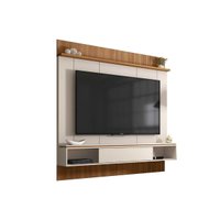 Painel Home Quarto p/ TV 65 Pol Vênus 180cm White/Freijo Caemmun
