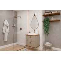 Gabinete Banheiro c/Espelho Milano/Gota 60cm Cappuccino MGM