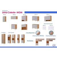 Kit Modulado 5 Peças Celeste C181 Cinamomo/Platina MGM