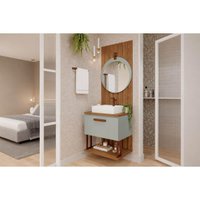 Gabinete Banheiro c/Esp Duna/Lua 60cm Pistache/Freijo MGM