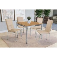 Mesa Cozinha Reno 90 + 4 Cad Amsterdã Cromado Kappesberg