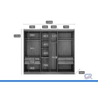 Armário Modulado Guarda Roupa 6 Ptas 4Vd 4G Linea Fendi N. Horizonte