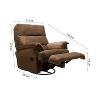 Poltrona Casal Reclinável MH 1217 Massagem Giro Balanço Two Way Marrom Herval