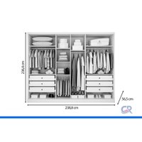 Guarda Roupa Closet Modulado Casal 6Pts 6G Linea Cuma N. Horizonte