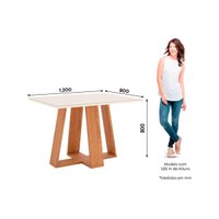 Mesa Cozinha Lins 120 + 4 Cad Malu Nature/Linho Henn