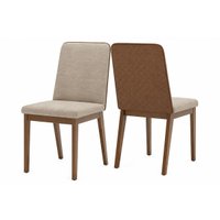 Kit 2un Cadeiras Cozinha Pietra Corano Caramelo/Amêndoa Henn