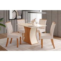 Mesa Cozinha Luiza 120 + 4 Cad Vita Nature/Linho Henn