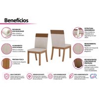 Kit 4un Cadeiras Cozinha Isa Nature/Corano Linho Henn