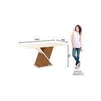 Mesa Cozinha Solus 160 + 6 Cad Vita Nature/Linho Henn