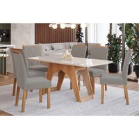 Mesa Cozinha Carol 180 + 6 Cad Fernanda Madeirado/Graf Cimol