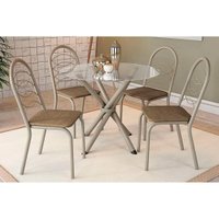 Mesa Cozinha Volga 95 + 4 Cad Holanda Niquel/Cap Kappesberg