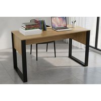 Mesa Computador Escrivaninha ME4200 Amêndoa/Preto - TecnoMobili