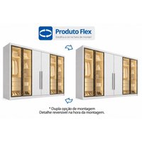 Armário Modulado Guarda Roupa 6 Ptas 2Vd 4G Linea Neve N. Horizonte