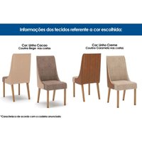 Kit 2un Cadeiras Cozinha Ivy Nature/Corano Caramelo/Linho Creme Henn