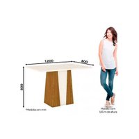 Mesa Cozinha Orus 120 + 4 Cad Isa Nature/Linho Henn