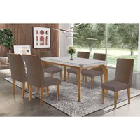Mesa Cozinha Londrina 180 + 6 Cad Dakota Naturale Rufato