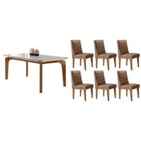 Mesa Cozinha Londrina 180 + 6 Cad Dafne Naturale Rufato