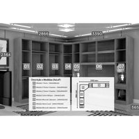 Quarto Planejado Solteiro Rizon 7Peças QC211 Neve
