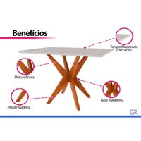 Mesa Cozinha Donna 120 + 4 Cad Rainha Mel Nesher