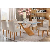 Mesa Cozinha Imperatriz 180 + 6 Cad Jade Capuccino Rufato