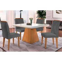 Mesa Cozinha Luna 90 + 4 Cad Amsterdã Capuccino Rufato