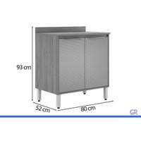 Balcão Cooktop Cozinha Plena 2 Portas 80cm Cinamon/Nude Demóbile