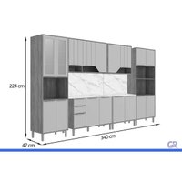 Kit Modulado 10 Peças Celeste C80 Cinamomo/Off White MGM