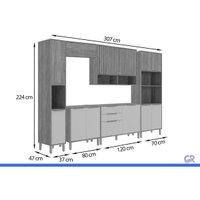 Kit Modulado 6 Peças Divina CZ617 Cinamomo/Titanium MGM