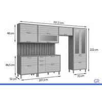 Kit Modulado 8 Peças Eloise CZ594 Cinamomo/Platina MGM