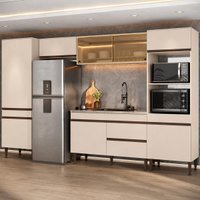 Armário de Cozinha Modulada Completa 313cm Milano Multimóveis MP2394 - Vanilla