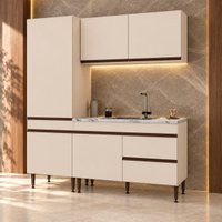 Cozinha Modulada Compacta 181,5cm Milano Multimóveis MP2402 - Vanilla