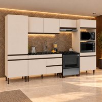Armário de Cozinha Modulada Completa 313cm Milano Multimóveis MP2396 - Vanilla