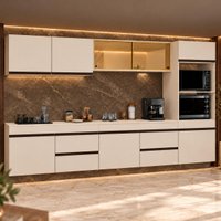 Cozinha Modulada Completa Suspensa 301,5cm Milano Multimóveis MP2413 - Vanilla