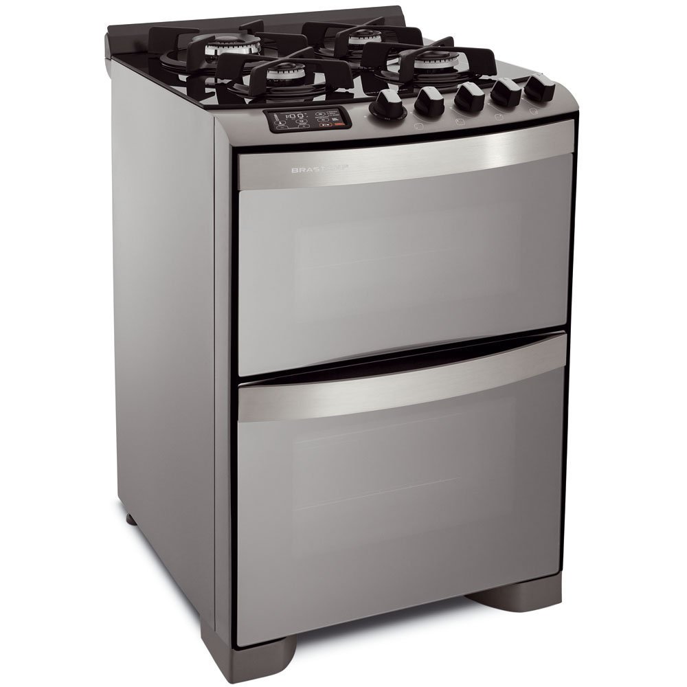 Fogão a Gás de Piso Brastemp, 4 Bocas, Duplo Forno, Ative Maxi BFD4VAR Colombo