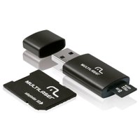 Cartão Micro SD Multilaser 8GB com Adaptador para Pen Drive e SD - MC058