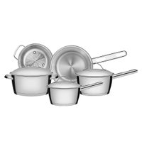 Conjunto de Panelas Tramontina Allegra com 5 Pecas, Aco Inox - 65650/280