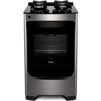 Fogão Consul 4 Bocas Inox Trempe Ferro Fundido Mesa Vidro Bivolt CFO4VAR 